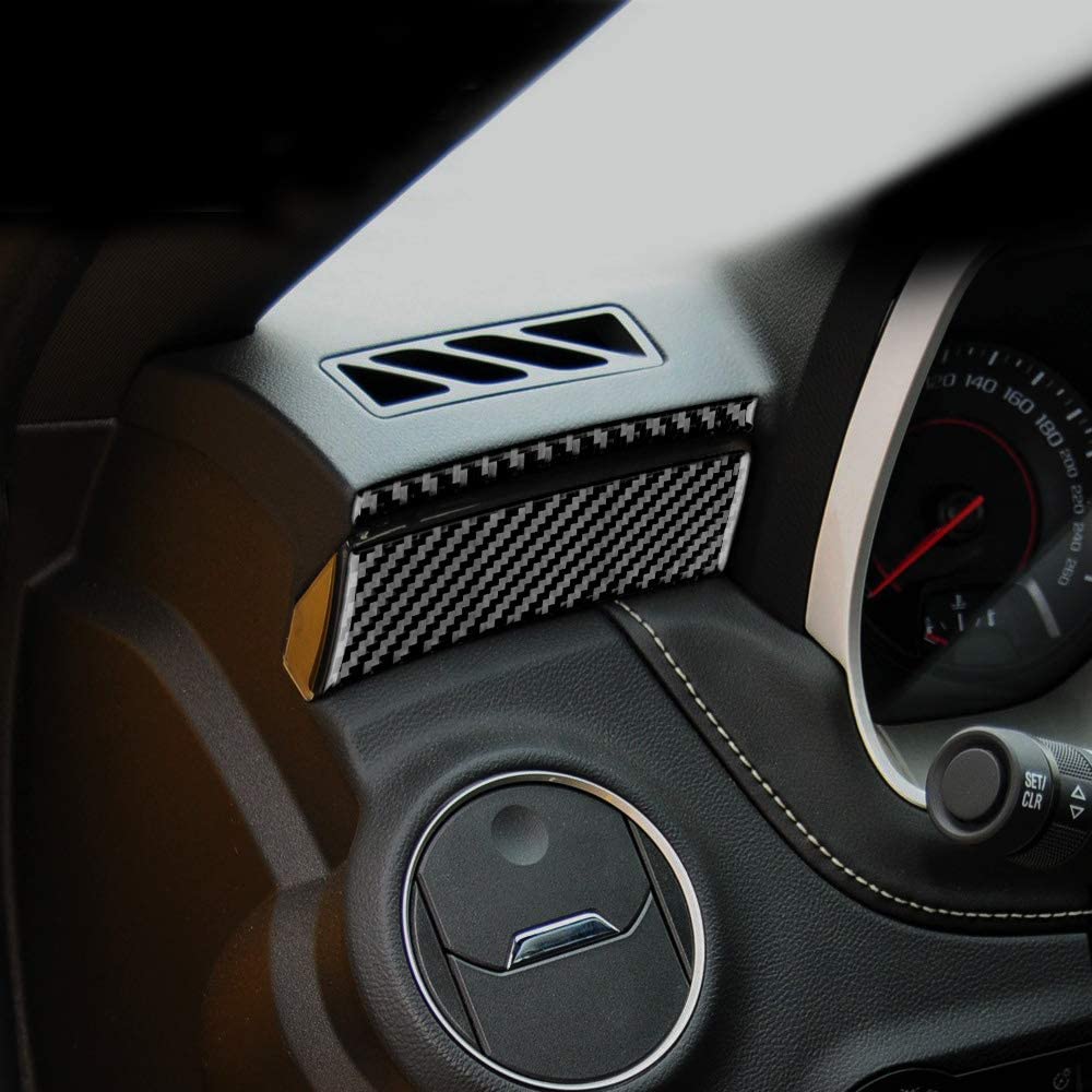 2010 - 15 Camaro Real Carbon Fiber Dashboard Overlay Kit | Black / Red Carbon