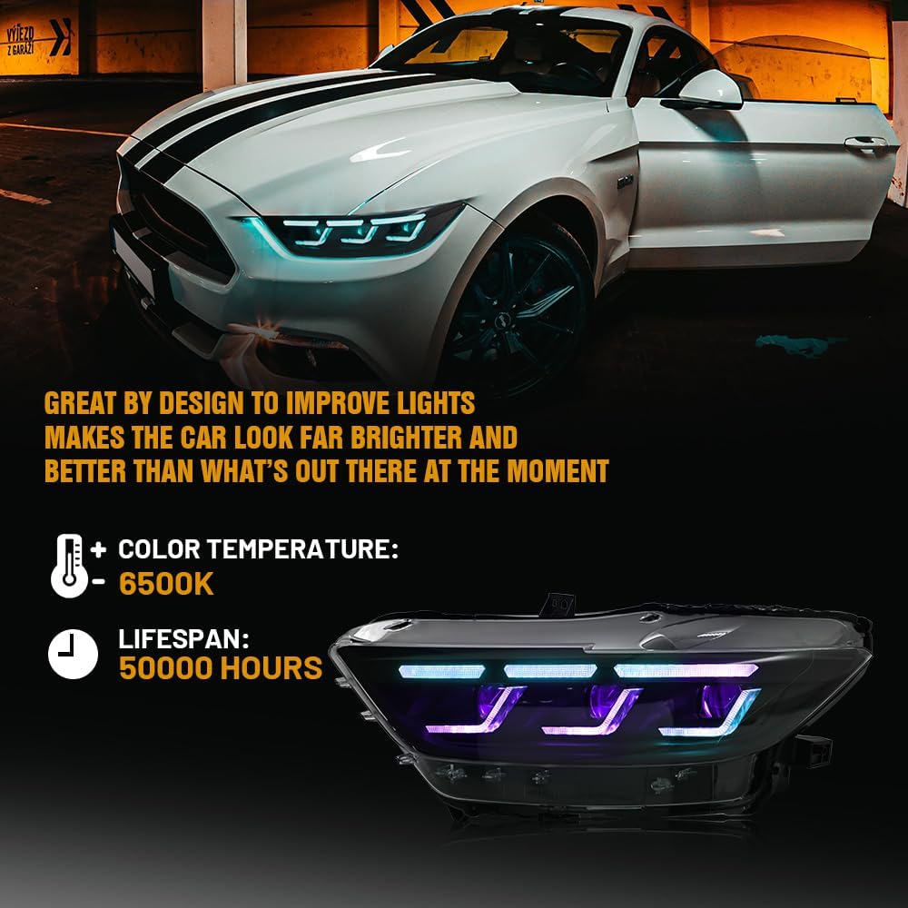 2015 - 23  Mustang RGB GTD Style LED Headlights
