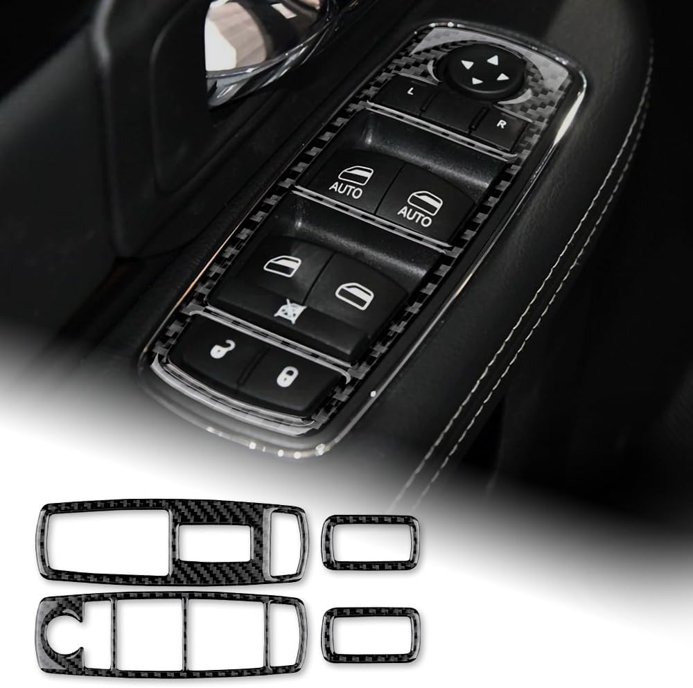 2016 - 18 Dodge Ram Carbon Fiber Window Switch Panel Overlays | Next-Gen Carbon