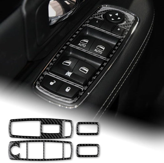 2016 - 18 Dodge Ram Carbon Fiber Window Switch Panel Overlays | Next-Gen Carbon