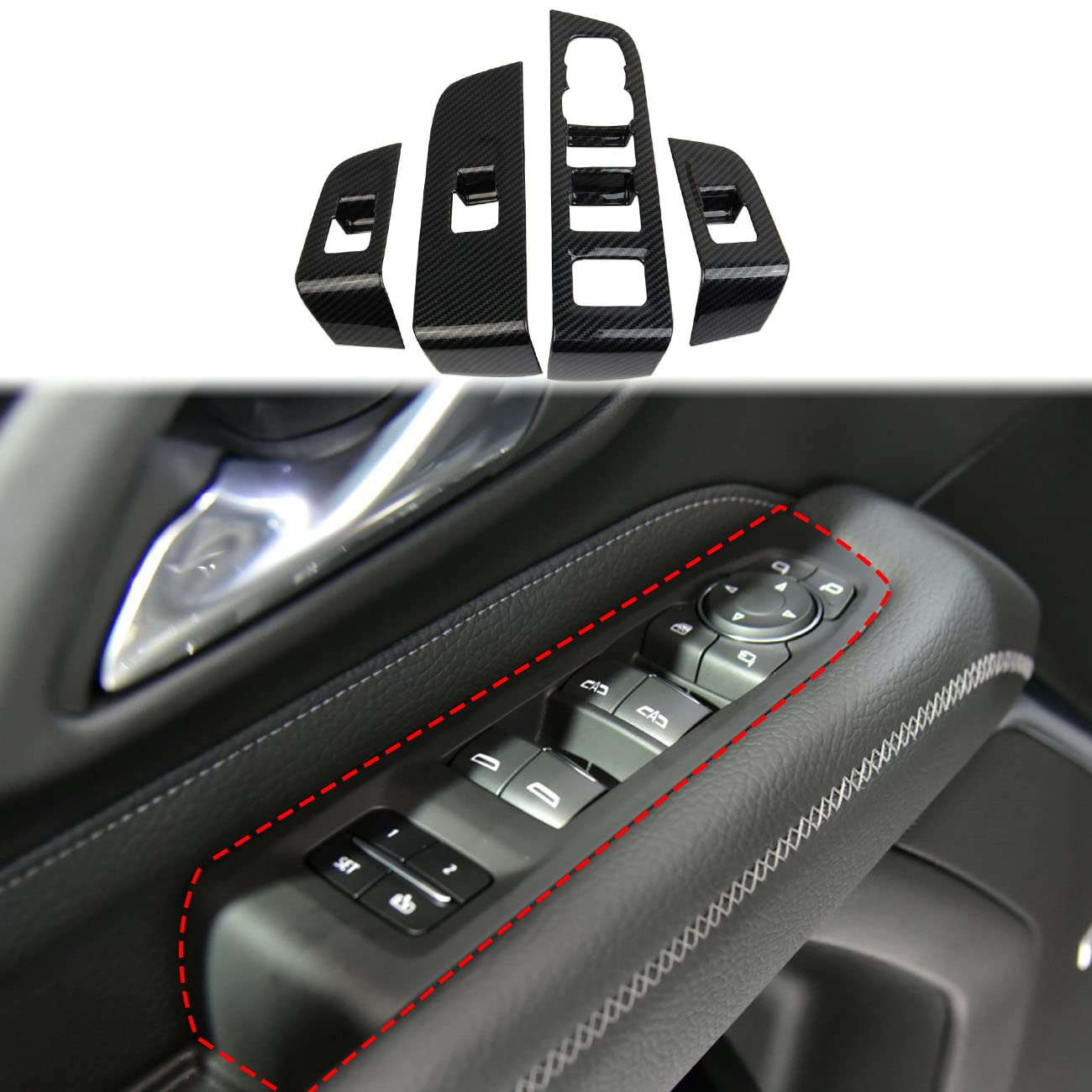 2021+ Tahoe Carbon Fiber Window Switch Panel Covers