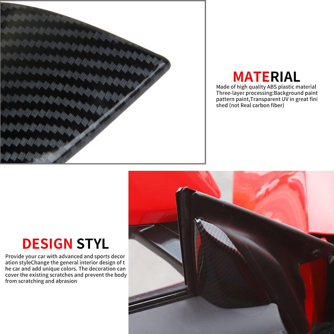C8 Corvette Hydro-Carbon Fiber Interior A-Pillar Cover