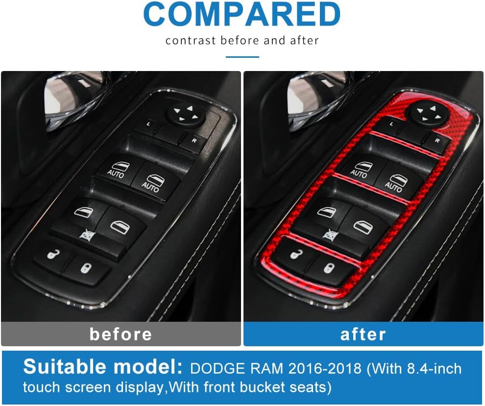 2016 - 18 Dodge Ram Carbon Fiber Window Switch Panel Overlays | Next-Gen Carbon