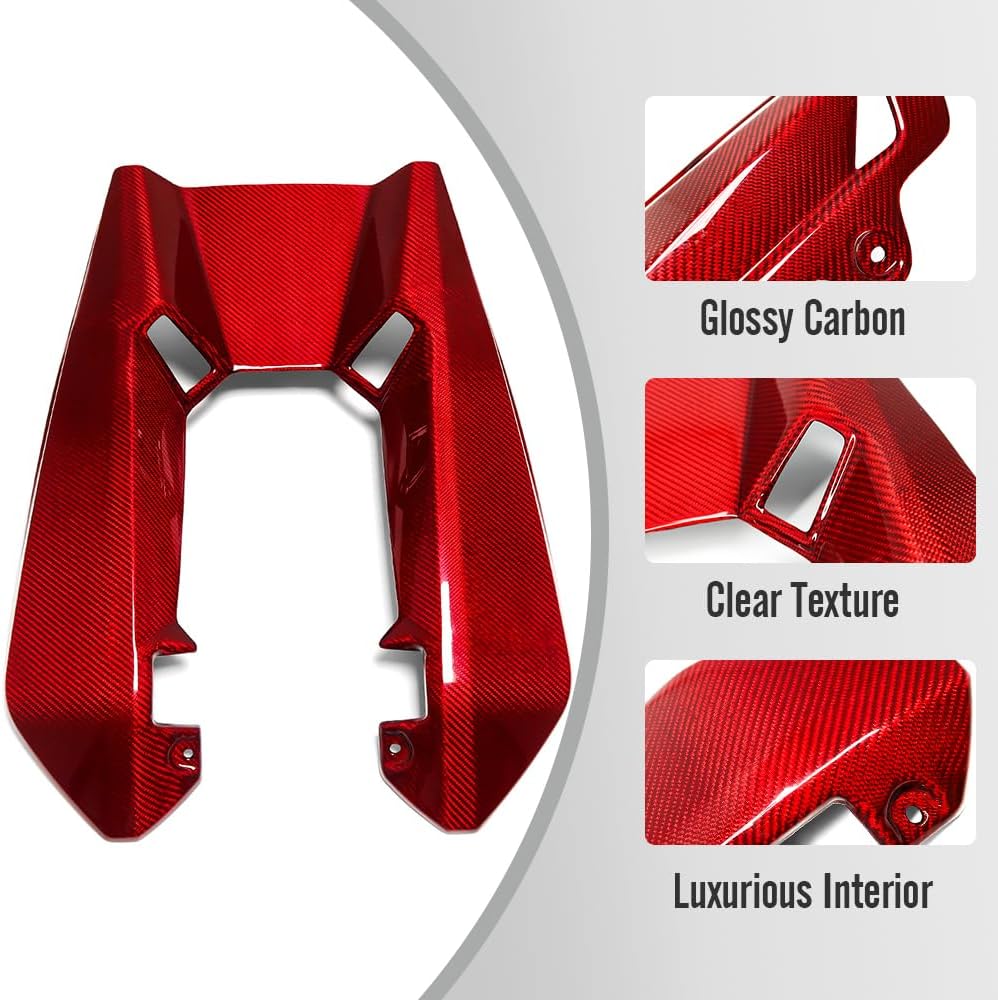 C8 Corvette Z06 LT6 Carbon Fiber Engine Cover | Black / Red Carbon