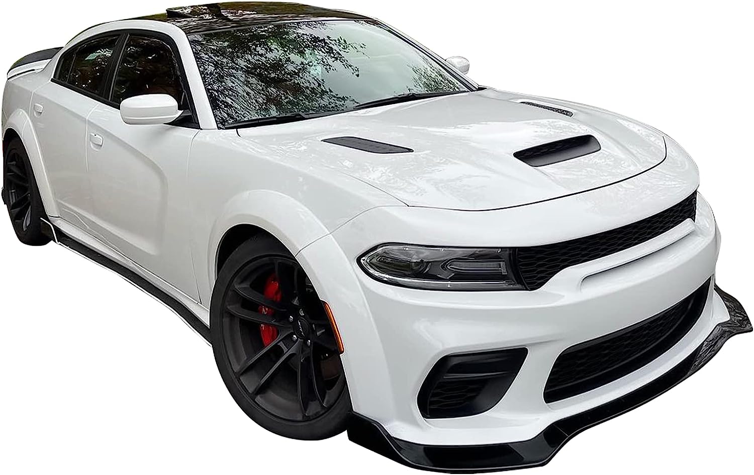 2020 - 23 Charger Widebody Gloss Black Front Bumper Lip 3PC