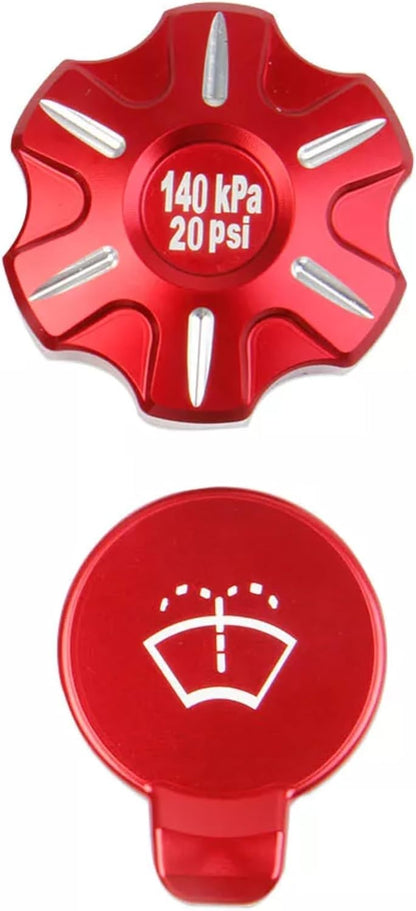 C8 Corvette Red Aluminum Oil Coolant Fluid Tank Cap Covers