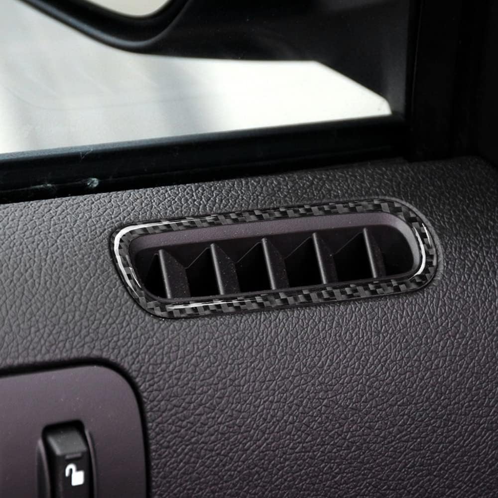 2015-24 Mustang Real Carbon Fiber Carbon Fiber Car Door Defogger Air Vent Outlet + Dashboard Air Conditioner Vent Trim Kit