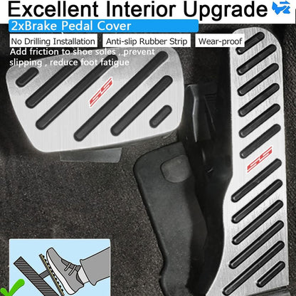 2016 - 24 Camaro Aluminum Gas and Brake Pedal Covers with SS Emblem | Next-Gen Speed