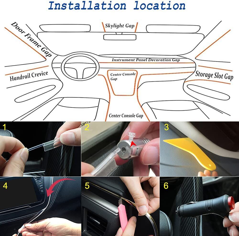 Multicolor RGB Car Interior Tube Lighting Kit