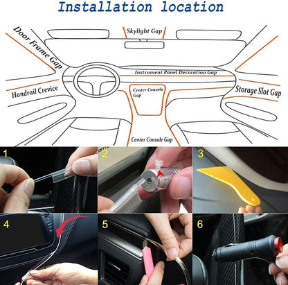 Multicolor RGB Car Interior Tube Lighting Kit