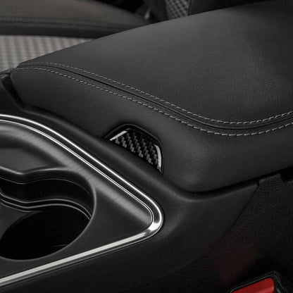 2015-24 Dodge Challenger Carbon Fiber Center Console Lid Button Cover | Next-Gen Carbon