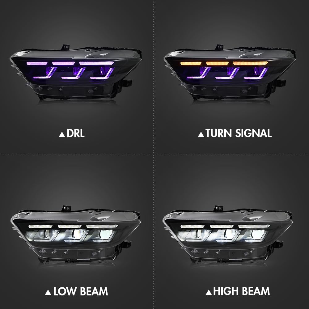 2015 - 23  Mustang RGB GTD Style LED Headlights