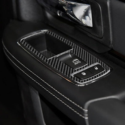 2016 - 18 Dodge Ram Carbon Fiber Window Switch Panel Overlays | Next-Gen Carbon