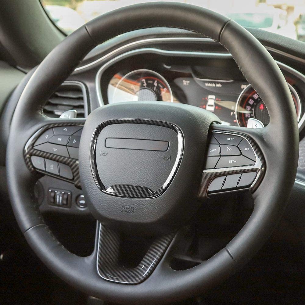 2015+ Dodge Challenger/Charger/Durango Hydro-Carbon Fiber Steering Wheel Trim Kit