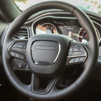 2015+ Dodge Challenger/Charger/Durango Hydro-Carbon Fiber Steering Wheel Trim Kit