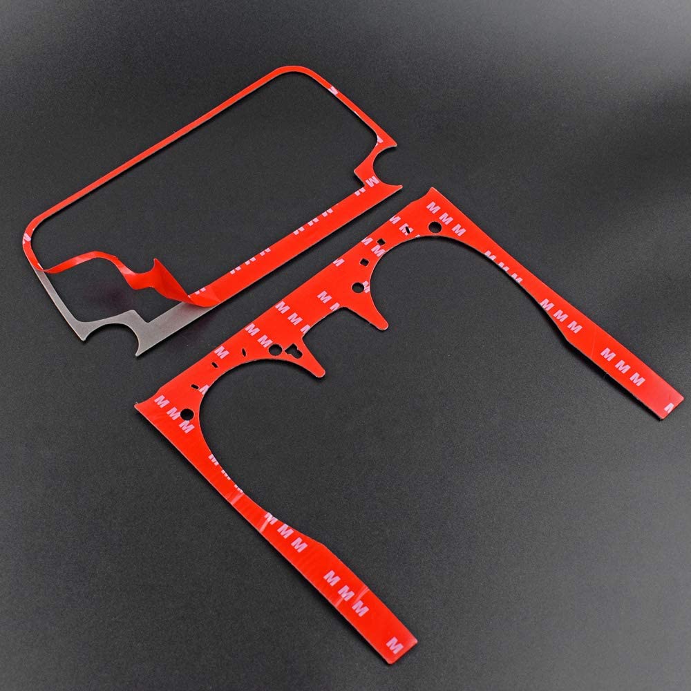 2013 - 15 Camaro Real Carbon Fiber Radio/Climate Control Trim Overlay | Black / Red Carbon