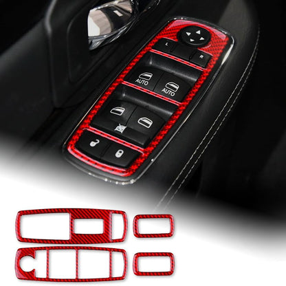 2016 - 18 Dodge Ram Carbon Fiber Window Switch Panel Overlays | Next-Gen Carbon