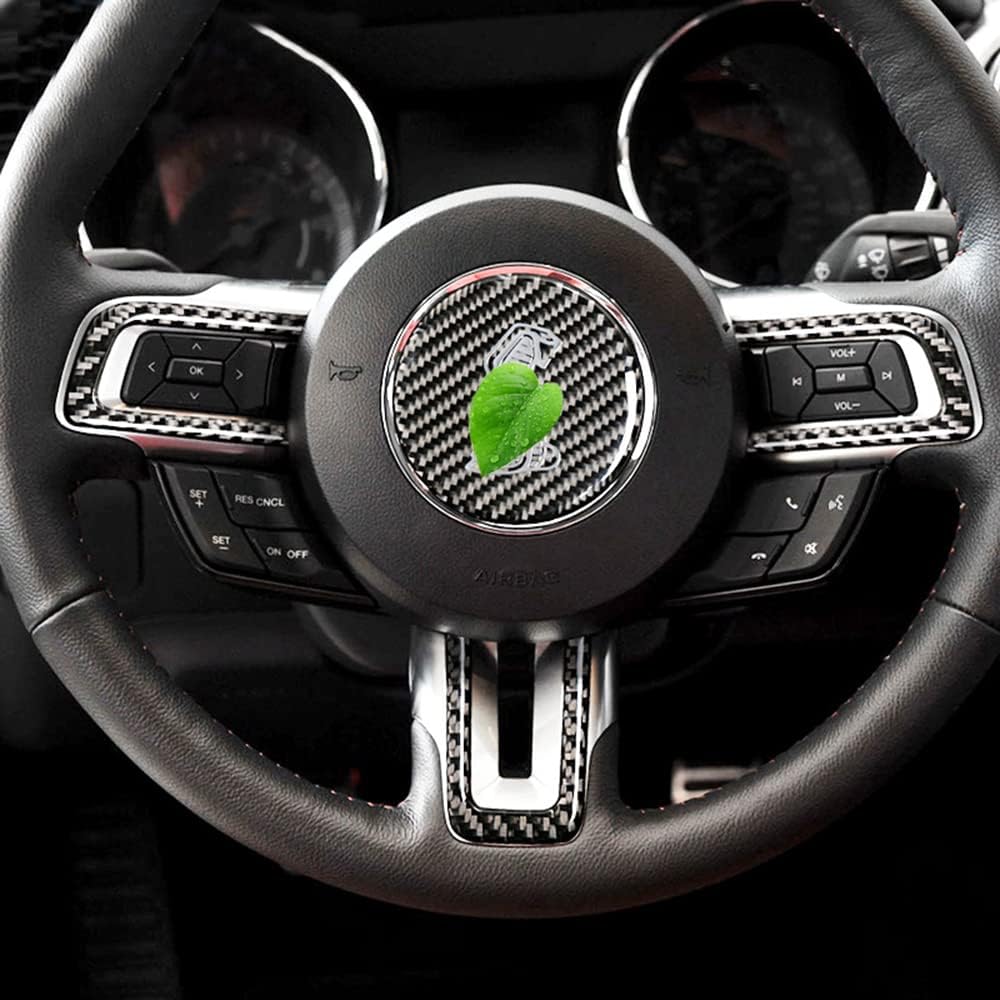 2015-24 Mustang Shelby Real Carbon Fiber Steering Wheel Trim Cover Kit