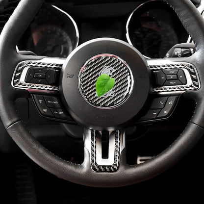 2015-24 Mustang Shelby Real Carbon Fiber Steering Wheel Trim Cover Kit