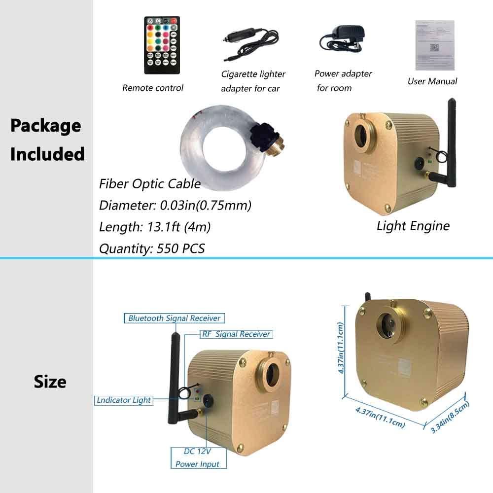 Car Star Light Headliner LED Ceiling Kit - Twinkle | Assorted | Bluetooth/Remote