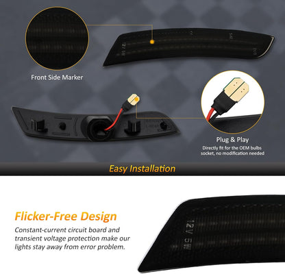 2016 - 24 Camaro Smoked Dynamic Dual LED Side Markers