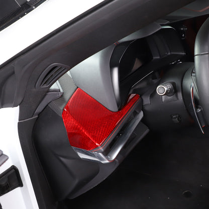 C8 Corvette Carbon Fiber LH Dashboard Trim Cover | Black / Red