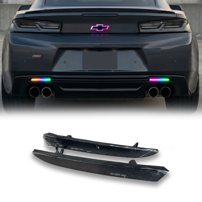 2016 - 24 Camaro RGB Flow Smoked Rear Reflector Lights image 0