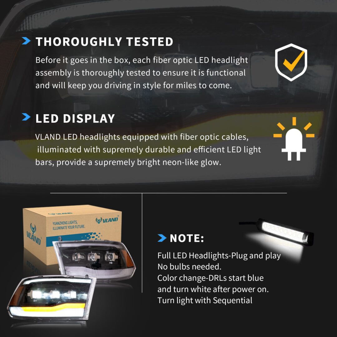 Full LED Headlights | 2019 - 22 Ram 1500 Classic | 2009 - 18 Ram 1500/2500/3500