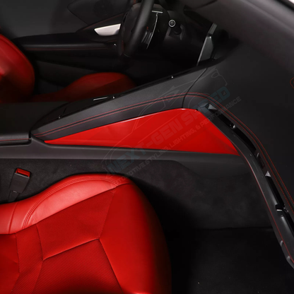C8 Corvette Red Interior ABS Center Console Side Panel Covers