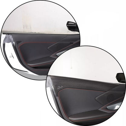 C8 Corvette Carbon Fiber Interior Inner Door Upper Covers | Next-Gen Carbon