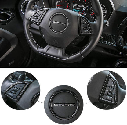 2016 - 24 Camaro Steering Wheel Trim Cover Kit  | Colored / Carbon Fiber image 2