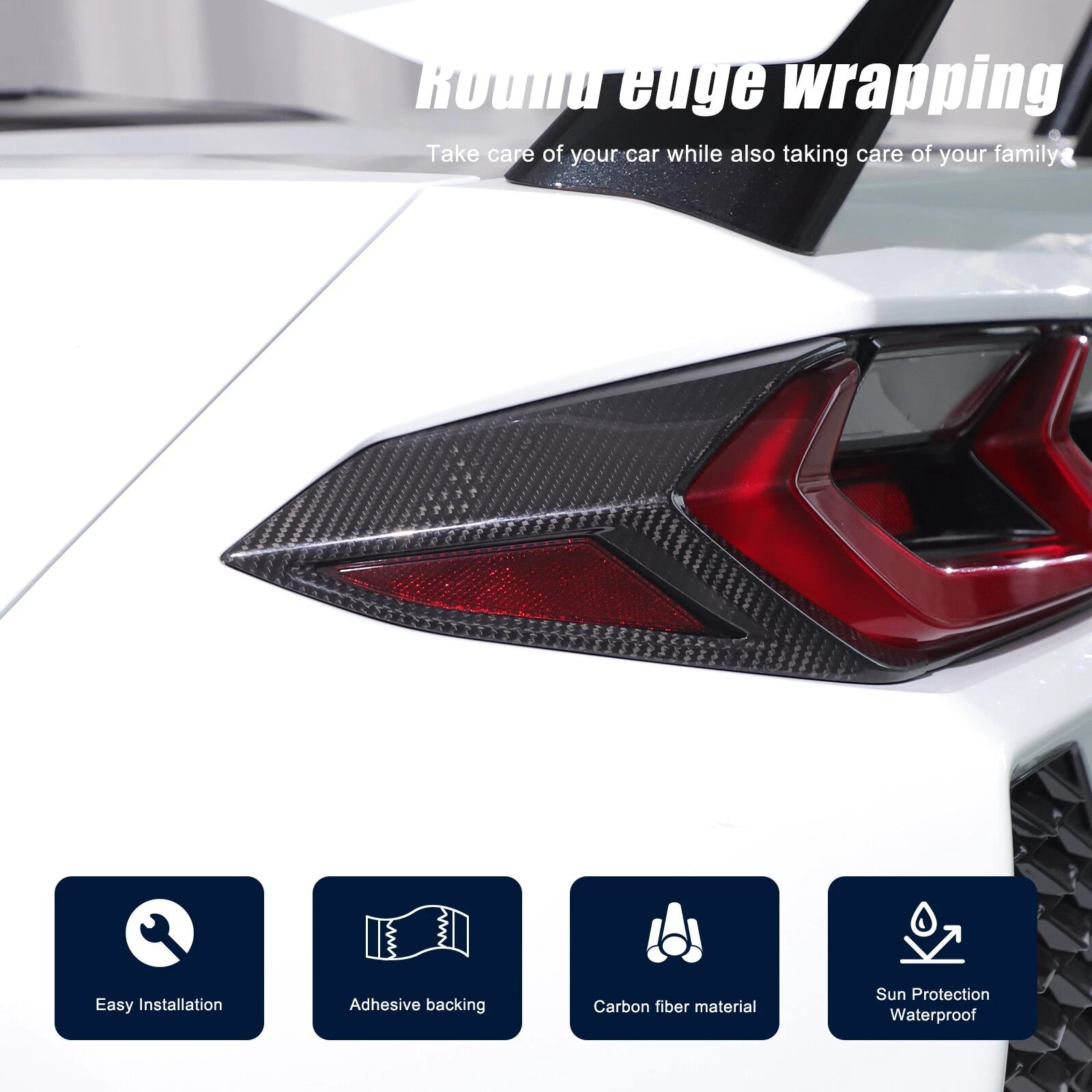 C8 Corvette Carbon Fiber Tail Light Side Bezel Cover