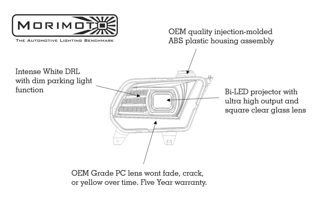2010 - 12 Mustang XB LED Headlights