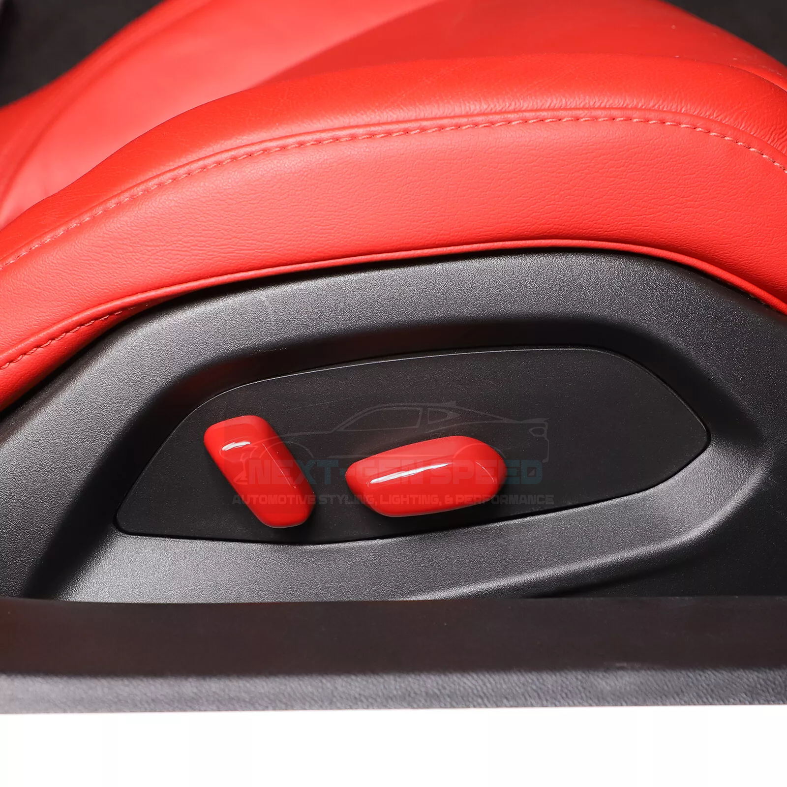 C8 Corvette Red Interior ABS Seat Adjustment Covers