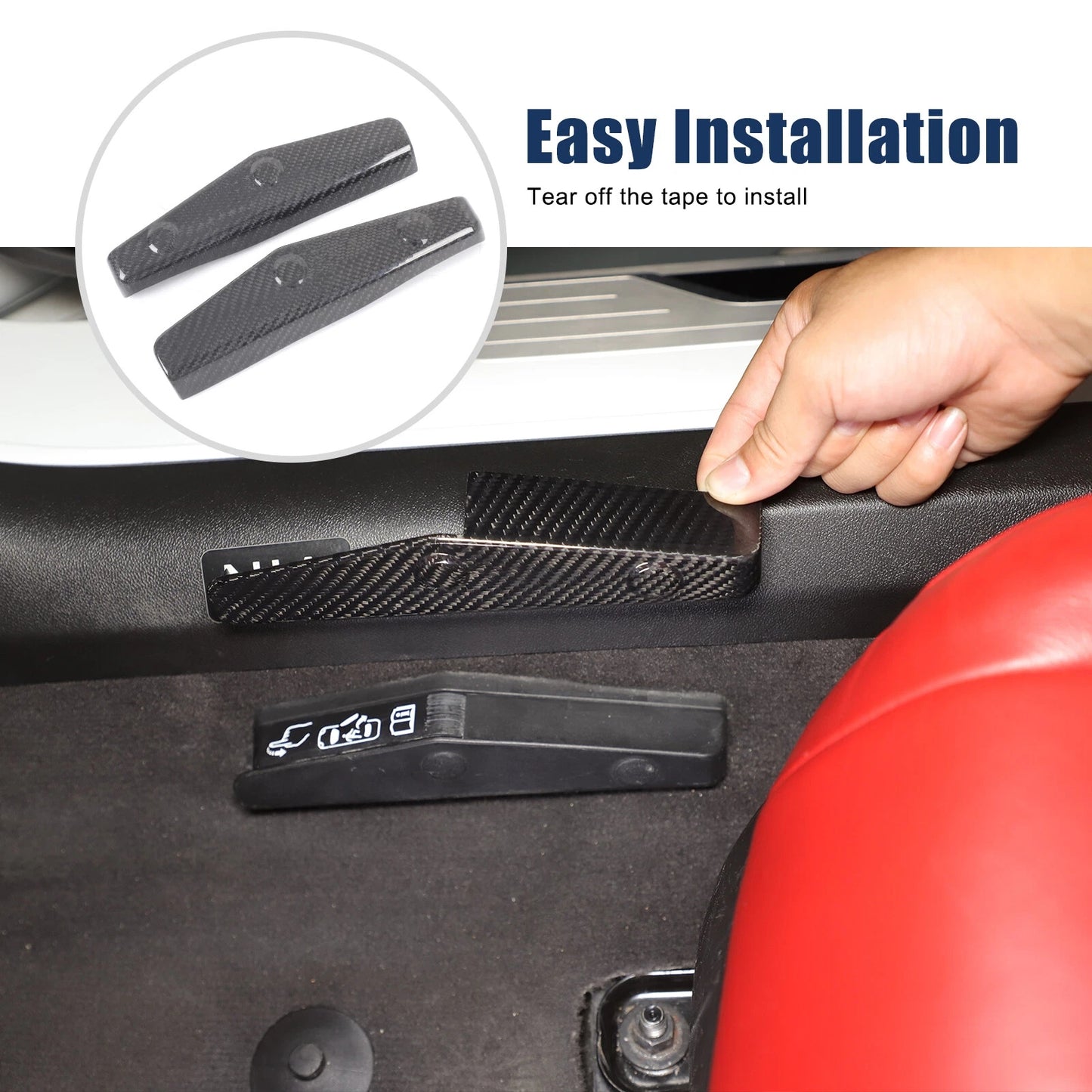 C8 Corvette Carbon Fiber Emergency Door Unlock Trim Covers
