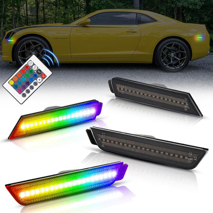 2010-15 Camaro Smoked RGB LED Side Markers image 0