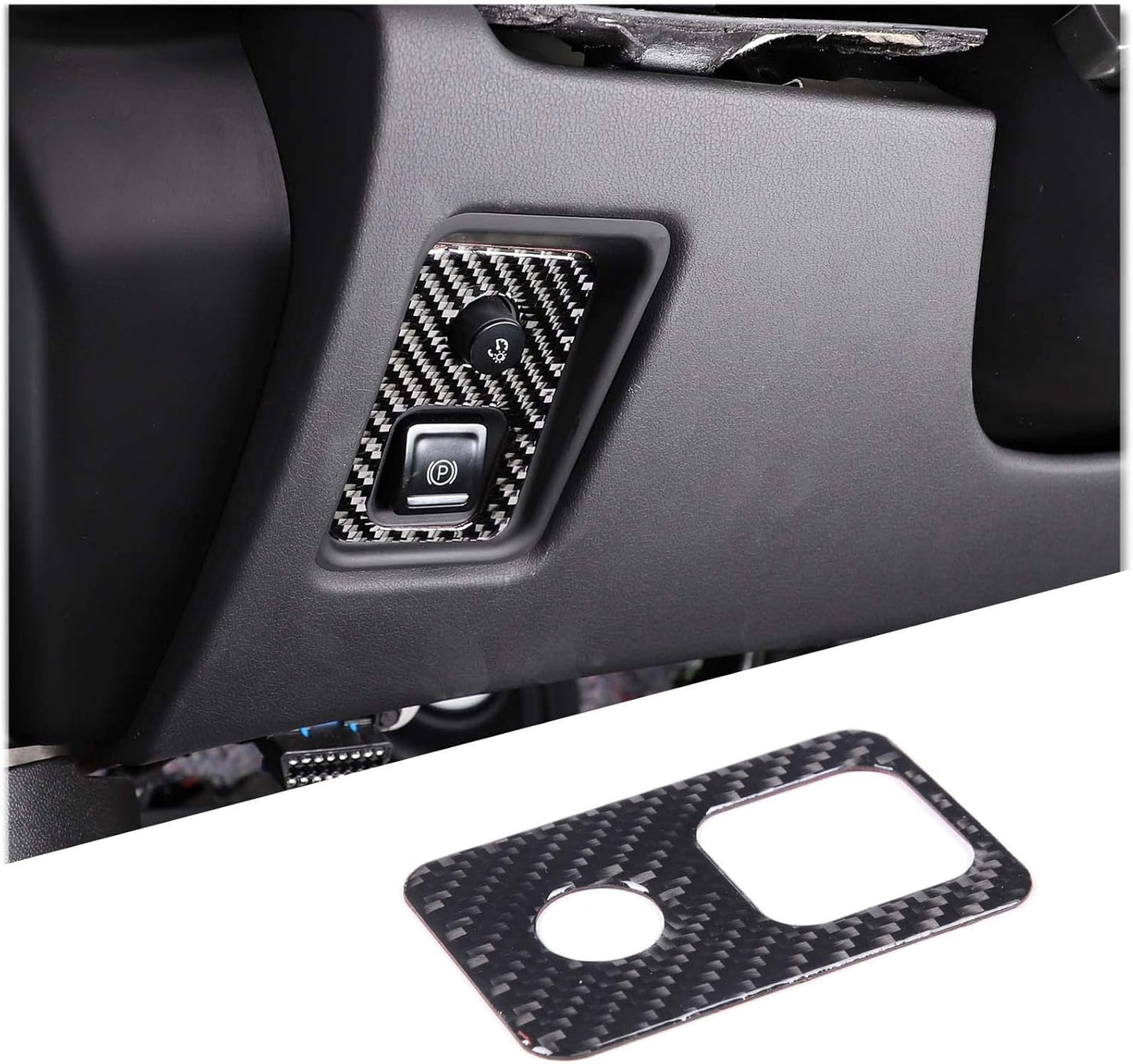 C8 Corvette Soft Carbon Fiber Interior Parking Brake Trim Cover | Black, Red Carbon Fiber