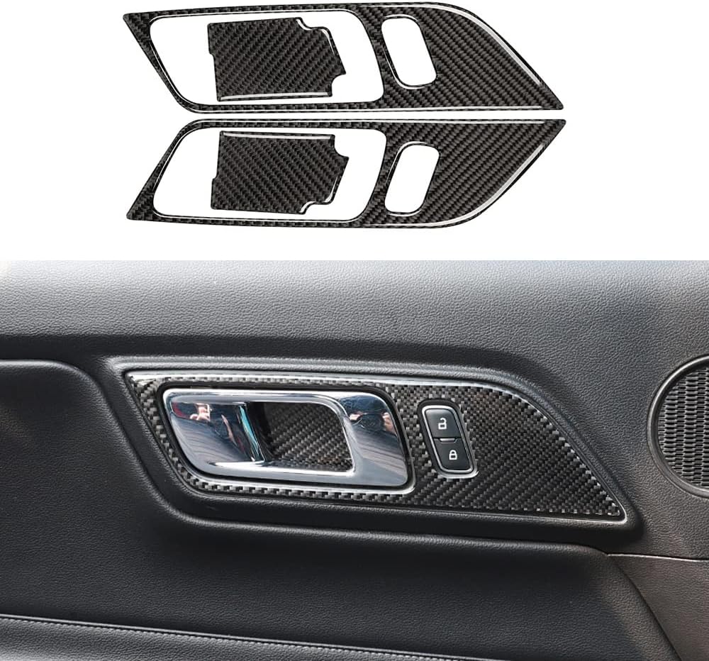 2015-24 Mustang Real Carbon Fiber Interior Door Handle Trim Cover
