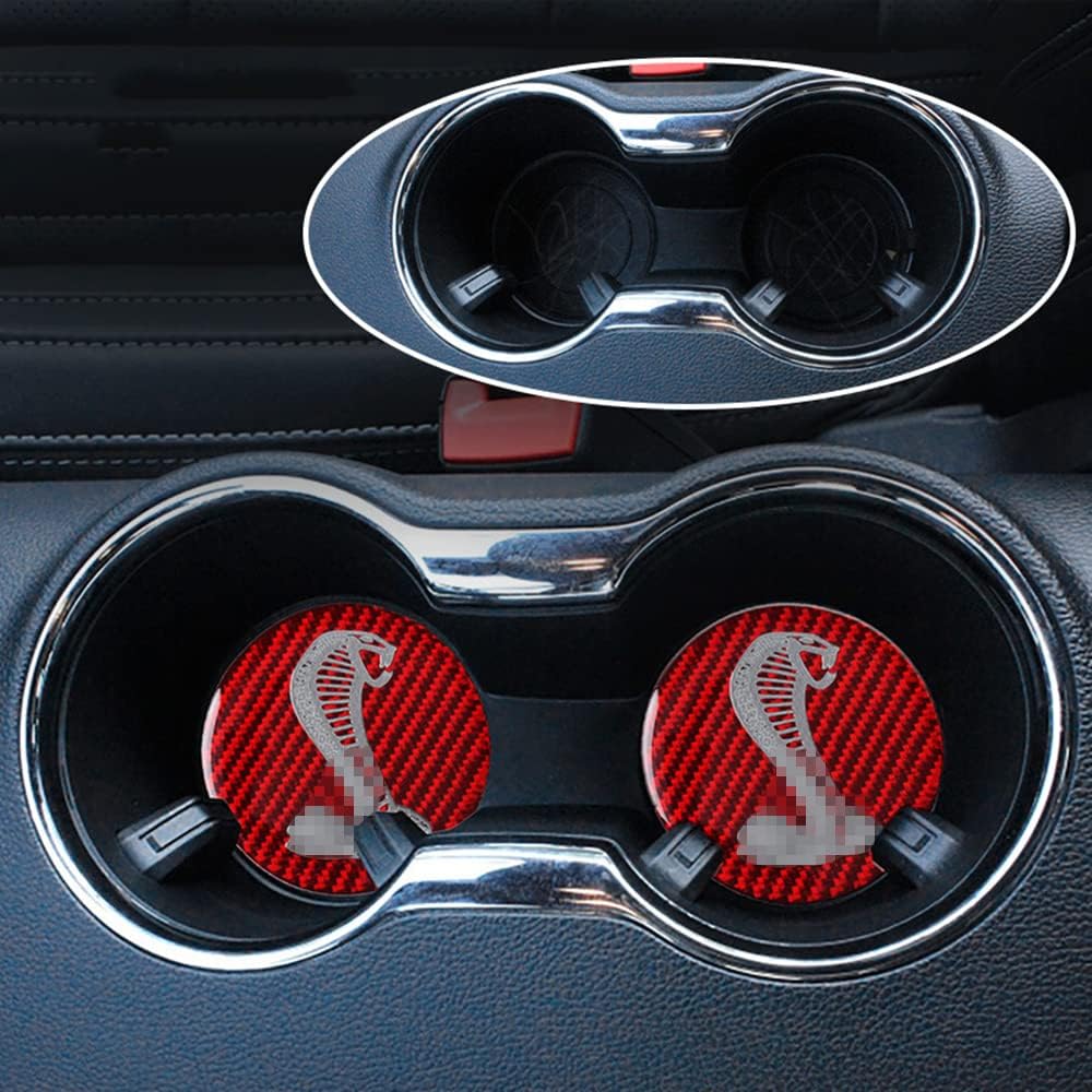 2015-24 Mustang Shelby Real Carbon Fiber Cup Holder Cover Insert Kit