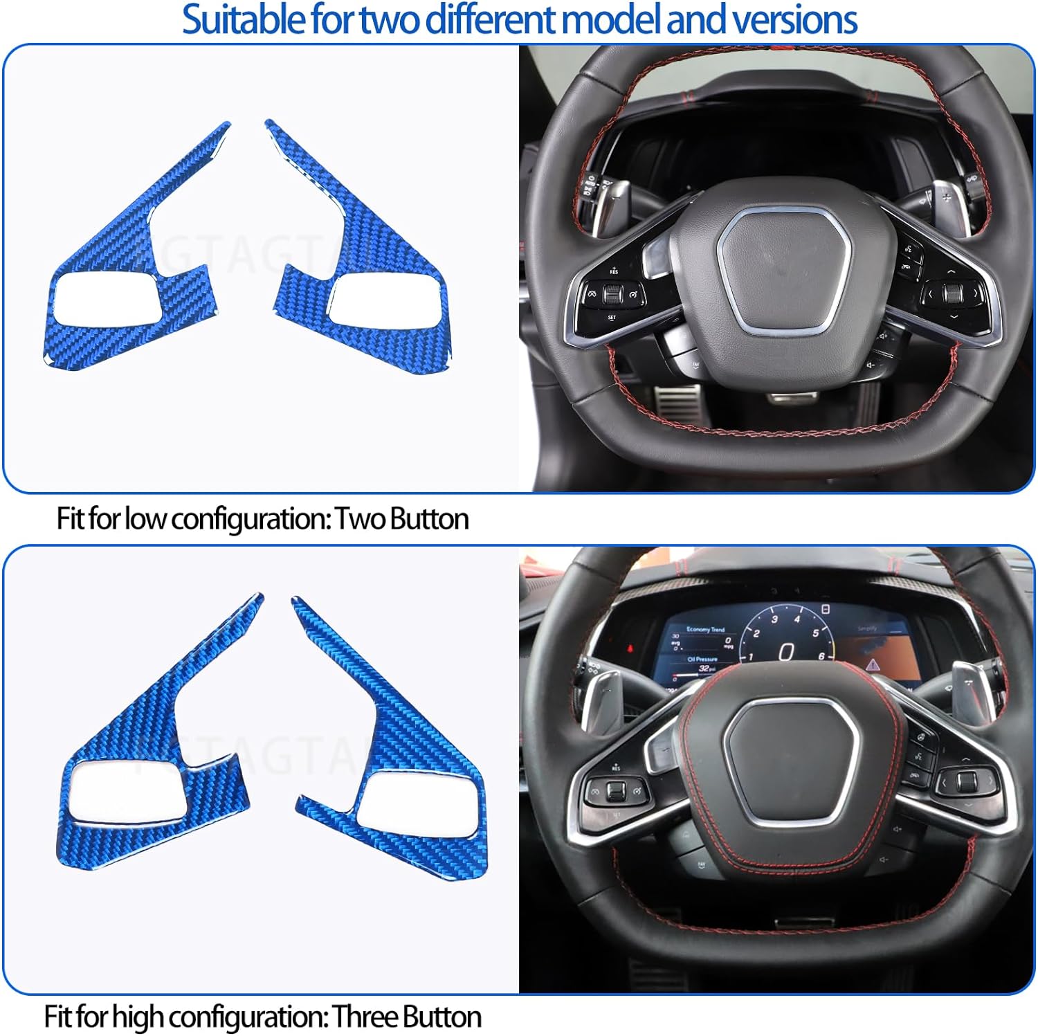 C8 Corvette Carbon Fiber Soft Inner Steering Wheel Trim Covers (Heated/Non-Heated) | Next-Gen Speed