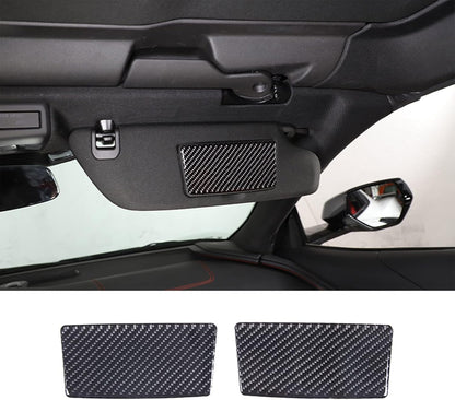 C8 Corvette Soft Carbon Fiber Sun Visor Warning Label Covers | Black, Red, Blue, Yellow Carbon Fiber