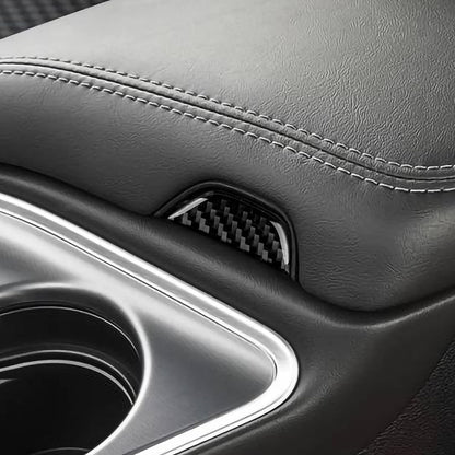 2015-24 Dodge Challenger Carbon Fiber Center Console Lid Button Cover | Next-Gen Carbon