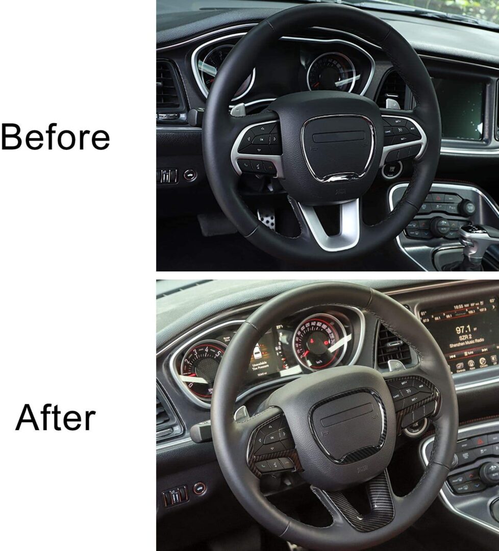 2015+ Dodge Challenger/Charger/Durango Hydro-Carbon Fiber Steering Wheel Trim Kit
