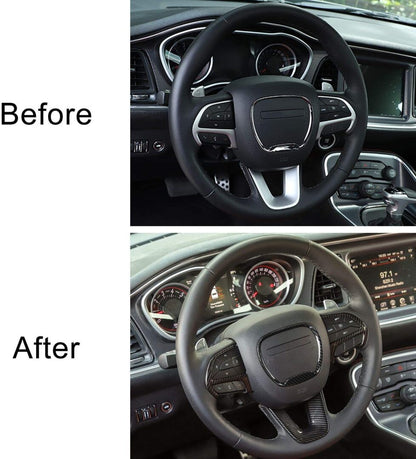 2015+ Dodge Challenger/Charger/Durango Hydro-Carbon Fiber Steering Wheel Trim Kit