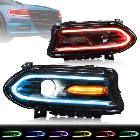 2015 - 24 Prebuilt RGB LED Projector Headlights (Color Changing/Bluetooth) | SRT/RT/GT/SXT)