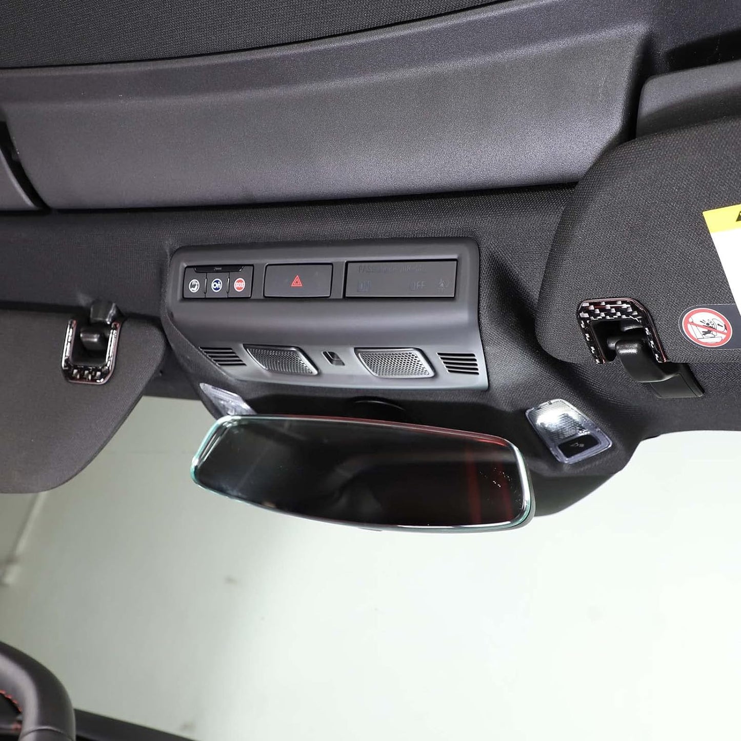 C8 Corvette Soft Carbon Fiber Sun Visor Clip Trim
