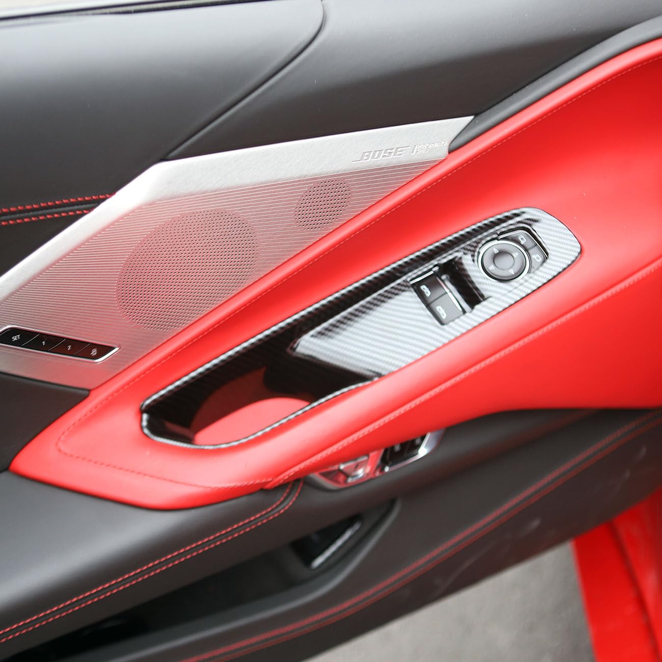 C8 Corvette Hydro-Carbon Fiber Interior Window Switch Covers