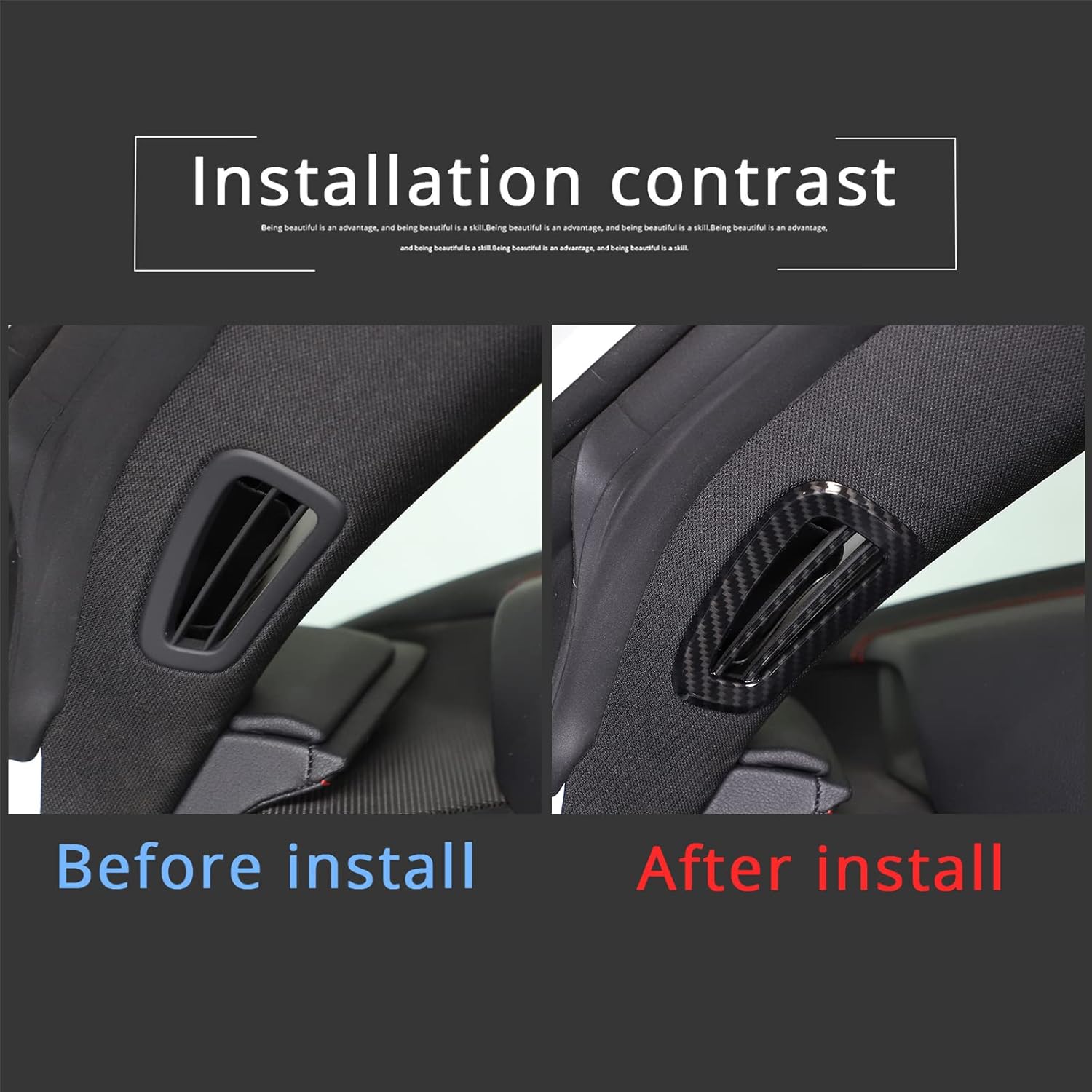 C8 Corvette Hydro-Carbon Fiber Side Vent Defogger Trim Covers