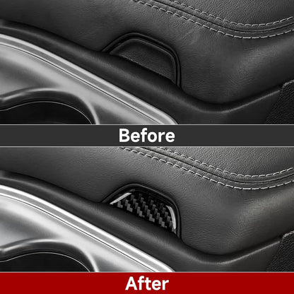 2015-24 Dodge Challenger Carbon Fiber Center Console Lid Button Cover | Next-Gen Carbon