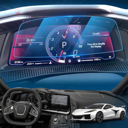 C8 Corvette Interior Speedometer Info Screen Protection Clear Film PPF